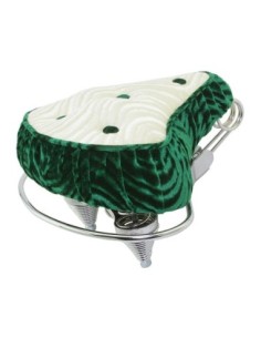 Beach Cruisers Saddle Velour Green White.